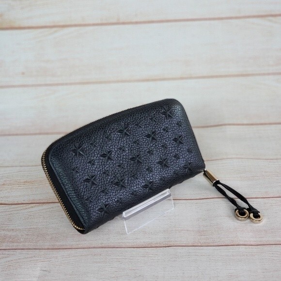 Jimmy Choo Nellie Star Leather Zip Around Long Wallet - Picture 1 of 16
